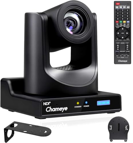 Chameye NDI PTZ Kamera 20x Optischer Zoom mit KI-Auto-Tracking 1080P 60fps mit 3G-SDI HDMI USB3.0 IP PoE PTZ Kamera für Gottesdienste, Bildung, YouTube vMix OBS Live-Streaming - C720N