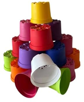 2 Litre Coloured Plant Pots/Flowerpots (x20)