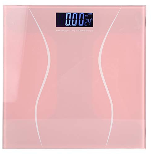 Natudeco Bilancia Pesapersone Digitale 180kg/400lb Bilancia da Bagno Bilancia Elettronica con Display LCD Retroilluminato Spegnimento Automatico E Ripristino per Uso Domestico E in Palestra(Rosa)
