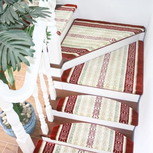 KYMMPL Alfombrillas para escaleras de 65 x 24 + 3 cm, autoadhesivas, antideslizantes, con pelo suave, alfombra semicircular para interiores (estilo 3, 5 unidades)