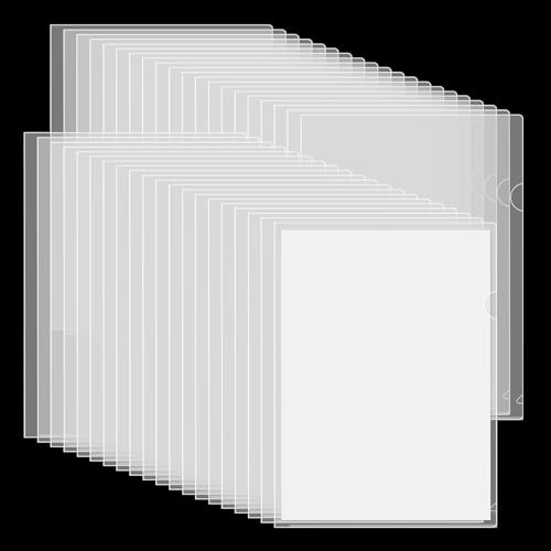URbantin Klarsichthüllen A4 Seitlich Offen - 40 Stück Aktenhüllen A4 | Oben und Seitlich Offen - Klarsichthüllen A4 - 180 Mikrometer - Transparent File Pocket (Klar)