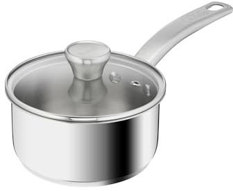 Cazo de acero inoxidable con tapa 16 cm Recycle Tefal – Todos los fuegos + inducción – H8232253