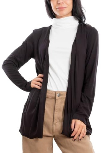 Toocool Cardigan Donna Spolverino Coprispalle Leggero Giacca Bolero VB-4177 [Nero, S/M]