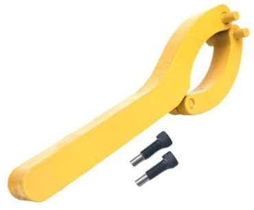 F Fityle Clé à molette réglable, clé à écrou de Presse-étoupe Robuste en Fer Professionnel, avec vis, Outil de clé à Joint d'huile de réparation d'excavatrice, Jaune