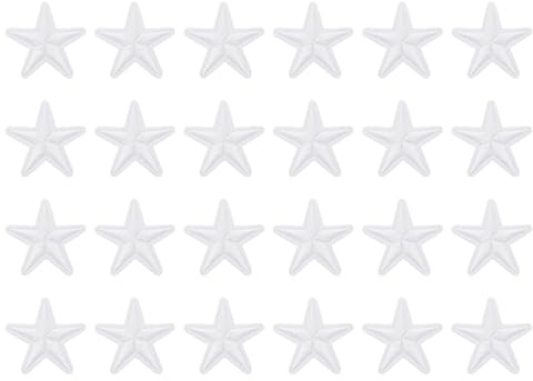 QUARKZMAN 24 Stück Sterne Patches zum Aufbügeln, 3.8cm Flicken zum Aufbügeln,Bestickte Aufnäher zum Bügelflicken für Hut Jacke Jeans Rucksäcke DIY Dekoration(Weiß)