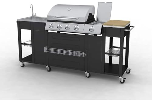 Paesini - Barbecue da Cucina per Esterni Montana 4 Fornelli