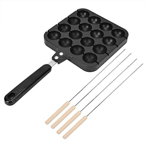 Bandeja para la Parrilla Takoyaki, Bandeja de Bola de Pulpo, Sart¨¦n, Cocci¨®n Dom¨¦stica, 12 Bolas, Peque?as, para Estufa Gas con Aguja Hornear, Estufas El¨¦ctricas F¨¢ciles