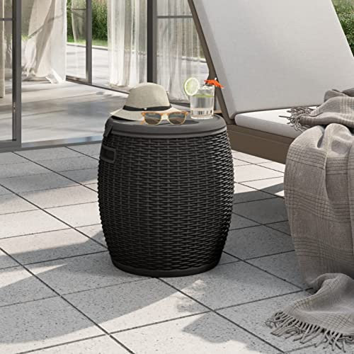Xichuzi 4-in-1 Gartenbox, Kissenbox Outdoor WassBerdicht, Auflagenbox, Aufbewahrungsbox, Terrassenschrank, Gartentruhe, Gartenkiste, Garten Aufbewahrung, Schwarz Polypropylen