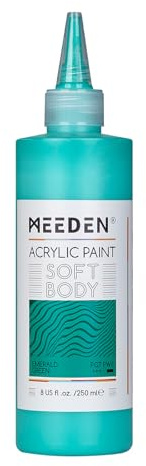 MEEDEN Mjuk Akrylfärg: Smaragdgrön 250ml Akrylfärg i Ergonomisk Flaska - Flytande Konstfärger för Konstnärer och Dukmålning