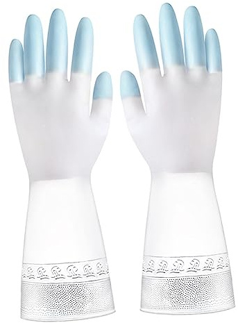 CIYODO 3pairs Pink Washing up Gloves Soft Lightweight Breathable Non-slip Kitchen Cleaning Dishwashing Home Laundry Housework Gloves