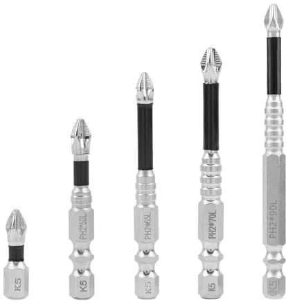 5pcs High Magnetic Screwdriver Drill Bit, 2025 New Anti Slip Electric Screwdriver Set S2 Alloy Steel Upgrade Strong Bits Set Suitable for Impact Drill