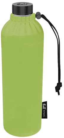 Emil Trinkflasche aus Glas für Mädchen & Jungen isolierte Glasflasche für Schule, Freizeit, Sport: Kinder & Eltern BIO Grün 0,75l