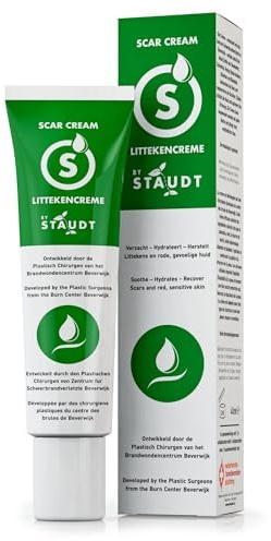 Crema para cicatrices Staudt Premium - Tratamiento para cicatrices antiguas y recientes, quirúrgicas, erupciones, acné, quemaduras, cesáreas, estrías y eccemas - 20 ml