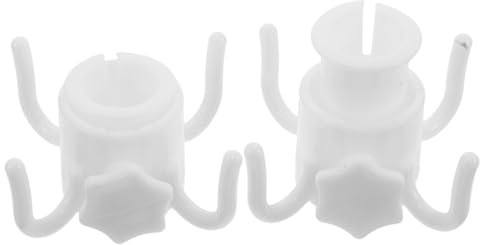 jojofuny Lot de 2 Crochets D’Ancrage pour Parasol de Plage et Jardin Plastique Blanc à 4 Branches Accessoire Stable pour Pied de Parasol Fixation Sécurisée sur Sable et Herbe Rangement