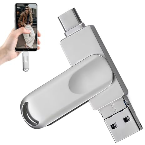 Pendrive USB C,512 Gb 4 En 1 Memoria USB C,Pen Drive USB-C Y USB 3.0 Dual Tipo C Pendrive,Pen USB-C Pendrive Para Movil Android,Transmisión Velocidad,Rotación 360 grados,Para Teléfono,Tableta,Computad