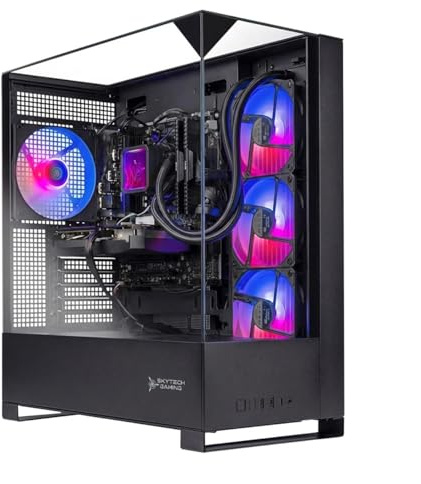 Skytech Gaming Shadow 5 Gaming PC, AMD Ryzen 7 7800X3D 4.2GHz, NVIDIA RTX 5070 12GB VRAM, 1TB Gen4 NVMe SSD, 32GB DDR5 RAM 6000, 750W Gold PSU, 360 ARGB AIO, WI-FI 5, Windows 11, Desktop