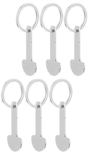 Generic 6 Llaveros Ficha para Carrito de Compras, Aleación de Zinc, Desmontables y Prácticos para Uso Diario en Supermercado
