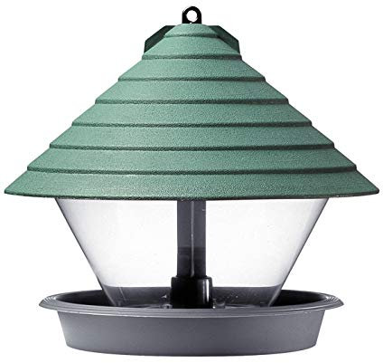 Dehner Natura Premium Wildvogel Futterampel Guayana, Futterstation für Wildvögel, Vogelhaus robust / hängend, inkl. Aufhängevorrichtung, Ø ca. 27 cm, Höhe ca. 23 cm, Kunststoff, grün