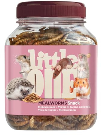 Little One Larve di Tenebrio | 70 g | Alimento complementare per criceti, ratti, topi e ricci | Per il supporto del benessere | Alto contenuto proteico per istinti naturali