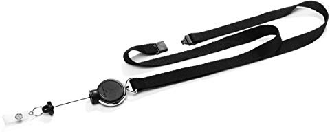 Durable Schlüsselband mit ausziehbarem Jojo für schwere Kartenhalter oder Schlüssel bis 300g, 1 Stück, schwarz, 833001