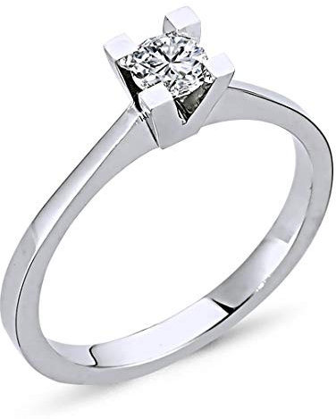 0,25 Carat EinStein Solitär Diamantring in 14 Karat Weißgold