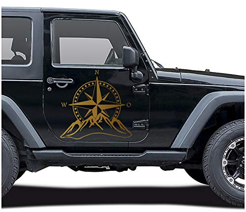 Autocollant pour voiture - motif boussole - Rose des vents - Film autocollant pour voiture, moto, caravane, camping-car