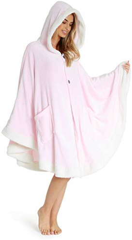 CityComfort Hoodie Damen Poncho Kuscheldecke Flauschig, Oversize Pullover Damen Umhang Decke (Rosa)