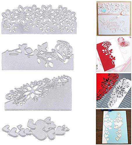 Schablonen Rose Herz Umschlag Schneiden Stanzmaschine Stanzschablone Scrapbooking Prägeschablonen Stanzen Stanzformen Zubehör für 3D Karten Karten Fotoalben Papier Karten Sammelalbum