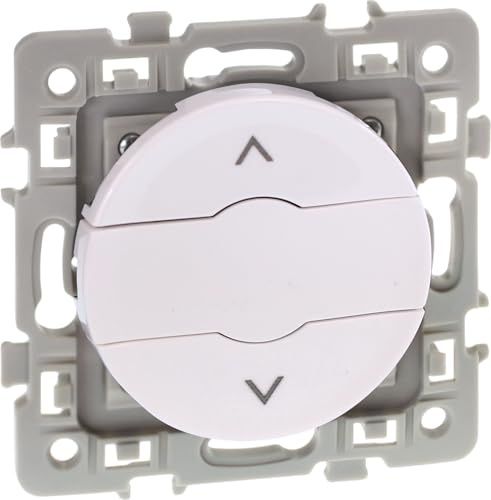 Interrupteur volets roulants 3 positions Square 1 poste - 6AX - 250V - Blanc