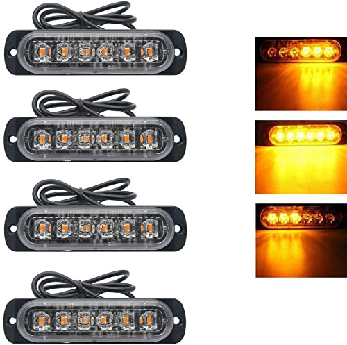 Willpower Feu de Penetration Lumière Stroboscopique 12V 24V Jaune Auto | Feux Flash Avant Voyant D’Alarme Urgence Clignotants Barre D'avertissement pour Voiture Véhicule Tracteur Camion Remorque