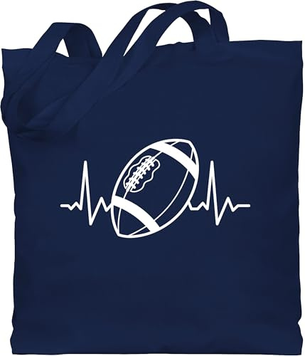Shirtracer - Baumwolltasche - American Taschen - Football Herzschlag - weiß