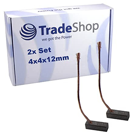 2x Trade-Shop Motorkohlen Kohlebürsten Schleifkohlen 4 x 4 x 12mm 12-24 Volt für verschiedene KFZ-Motoren Rolltor Garagentor Antriebe Lichtmaschine