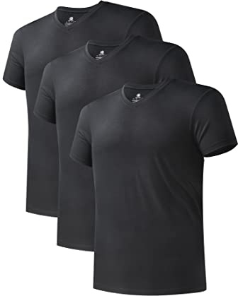 DAVID ARCHY Canottiere e Magliette Intime da Uomo ascellare con Scollo Tondo Scollo a V o Maniche Corte Soft Bianco Nero Grigio