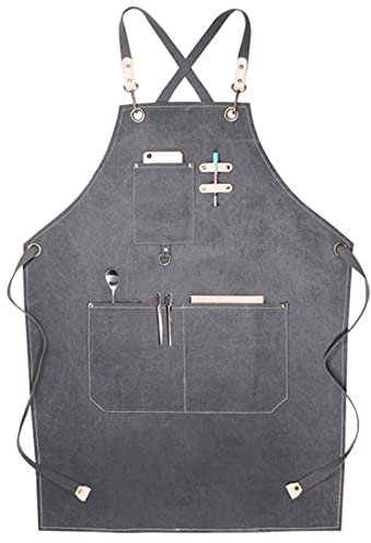 fayengan Grillschürze Für Männer,Schürze Herren,Werkzeugschürze Für Herren, Gewachstes Leinen, Strapazierfähig, Arbeitsschürze Für Holzarbeiten, Werkstatt, Küche,Garten, Keramik,Werkstatt