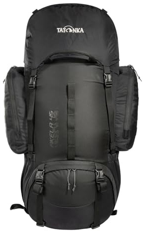 Tatonka Tourenrucksack Akela 45l - Trekkingrucksack für Jugendliche - Mit verstellbarem Rückensystem und zwei großen Reißverschluss-Seitentaschen - PFC-frei - 45 Liter Volumen (black)