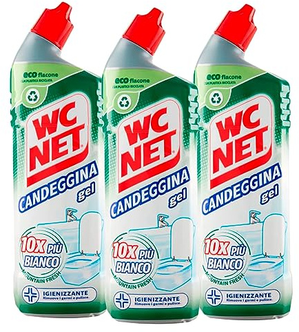Wc Net - Bleichgel Extra White, Reiniger für Sanitär und Oberflächen, verschiedene Essenzen je nach Verfügbarkeit, 700 ml x 3 Packungen