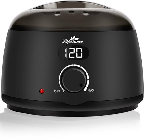 Lifestance Professional Wax Pot Warmer, L2 Premium Digital Wax Melt Machine for Hair Removal, 500ml 14oz LCD Wax Heater for Hard Wax Beads Fast Heat, Home Waxing for Body Brazilian Bikini Face - Black