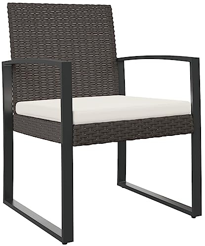 vidaXL Garten-Esszimmerstühle 2 STK. Braun PP-Rattan