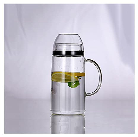 Wasserkaraffe Glaskrug mit großem Kapazität mit Griff und Deckel verschlossene staubdichte Karaffe mit Silikondichtring for Milch, Saft, hausgemachte Getränke Wasserkrug (Size : L)