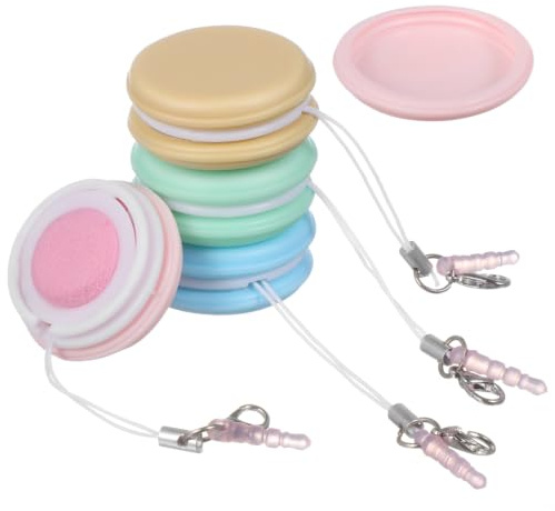 Gatuida 4pcs Macaron Phone Cleaner Keyring, Dual-sided Silicone and Pp Screen Wiper with Lanyard and Buckle, Portable Cleaner for Computer Screens and Camera Lenses Gift Random Color