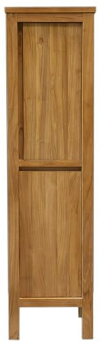 Teako Design Badezimmerschrank Manlia Teak Massivholz, Badezimmermöbel, Badschrank schmal, Schrank Stehend, Wasserfestes und Hochwertiges Teakholz, Midischrank, Badezimmer, Größe: 150 cm