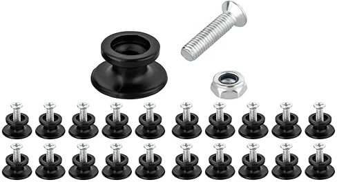 20 x Tarpaulin Buttons with Stainless Steel Screws with Nuts Round Buttons Tarpaulin Hooks for Trailer Tarpaulin Side Wall Trailer Net Rope Hook Plastic Knob