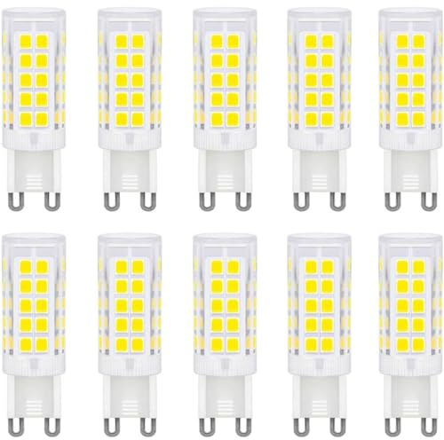 ZFQ Lampadine LED G9 5W, 500LM Equivalente 50W Alogena, Bianco Freddo 6500K, 220-240V, Non Dimmerabile, Risparmio energetico, Angolo Di Fascio Di 360 °, 10 Pezzi