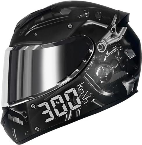 Modularer Motorradhelm, aufklappbar, ECE geprüft, Integralhelm mit Visier für Motocross, Chopper, Scooter, für Männer und Frauen, Erwachsene, geeignet für alle Jahreszeiten