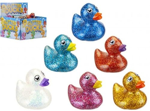 Adorable Glitter Duckies - (4.5 cm) Assorted Color, 1 Pc - Perfect for Party Favors, Bathtime Fun & Collectible Display