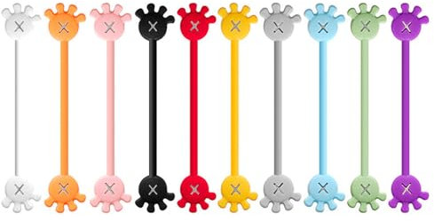 10 Stück Handförmiger magnetischer Kabelmanager, Wiederverwendbare Magnetische Kabelbinder, Niedliche Bunte Magnetische Kabel Organizer, Multifunktionale Silikon Kabelbinder für Haus, Büro (Mix)