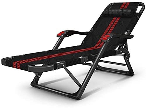 ZURBAQD Sonnenliegen, Campingstühle, Gartenliegen, Klappstuhl, Lounge-Stuhl, Klappbett, Lazy Beach Chair, Massage-Armlehne, Rückenlehne mit 5-Gang-Einstellung, Stoff Warm as Ever
