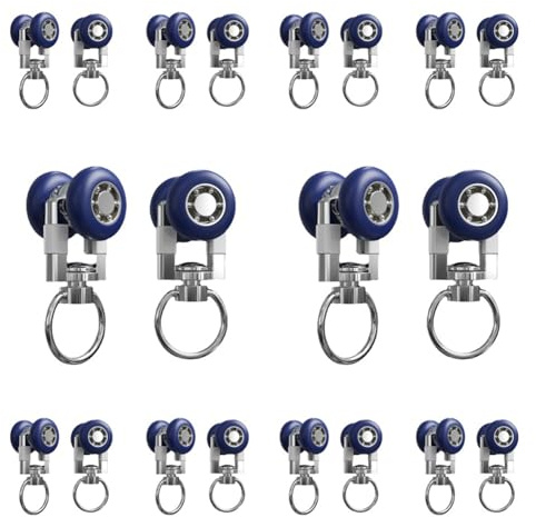 20 Pezzi Gancio per Tende Scorrevoli, Rulli per Binario Della Tenda, Scorrimento per Binari per Tende,Ruote per Guide per Tende, Accessori per Tende a Rullo Puleggia