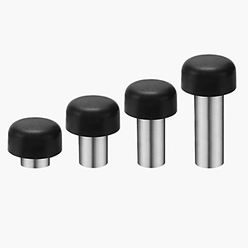 4er-Pack Türstopper, Türstopper aus Edelstahl, ohne Bohren, selbstklebend, zur Wandmontage, verchromter Türstopper, schwarzer Türstopper mit schalldämpfender Stoßstange (Color : Onecolor)