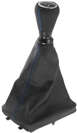 TUCKBOLD Pomo De Cambio Manual 5 Velocidades Para Peugeot 206 98-12 1 Pc | Negro, Azul, Cuero Sintético, Costuras Azules, Reemplazo Directo, No Oem, Ergonómico, Duradero, Ajuste Personalizado